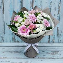 Букет цветов из:  Герберы, Альстромерии и Хризантемы #REPLACE_PRED# Краснозоринском