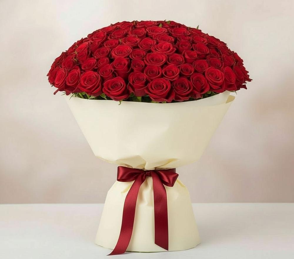 Букет 101 Красная роза Милано в Краснозоринском