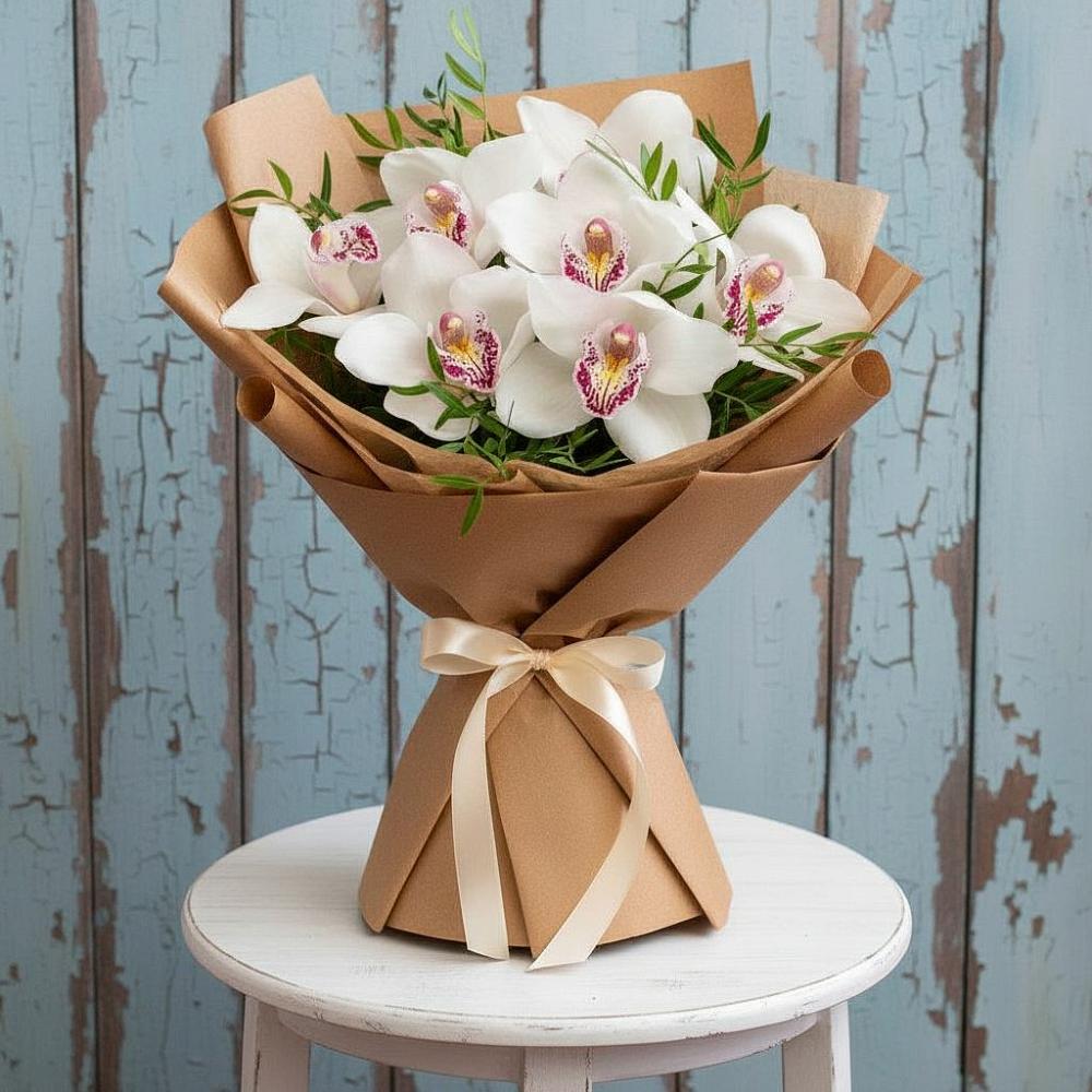 Букет цветов из: Орхидеи и Розы в Краснозоринском