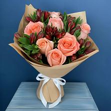 Букет цветов из:  Розы и Альстромерии в Краснозоринском