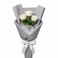 Букет 3 белые розы #REPLACE_PRED# Краснозоринском