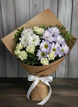 Букет цветов из:  Хризантемы и Розы в Краснозоринском