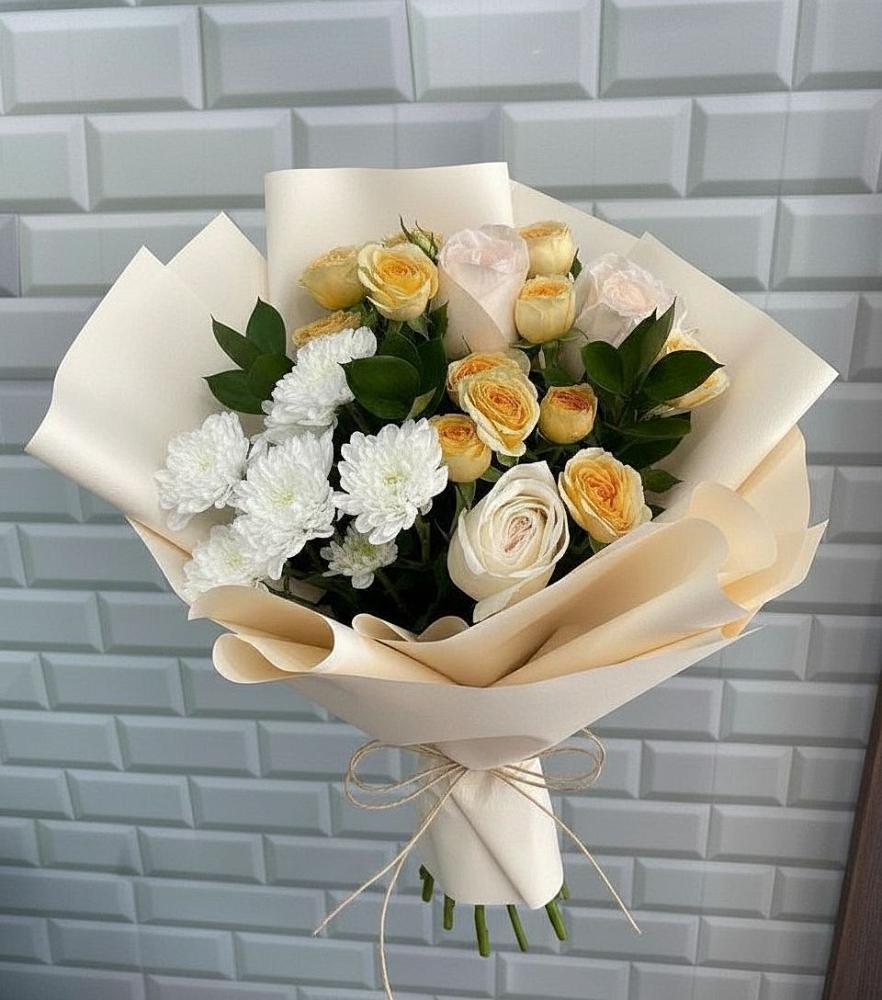 Букет цветов из: Розы и Хризантемы в Краснозоринском