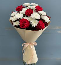 Букет цветов из:  Розы и Хризантемы в Краснозоринском