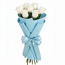 Букет 7 белых роз Проуд в Краснозоринском