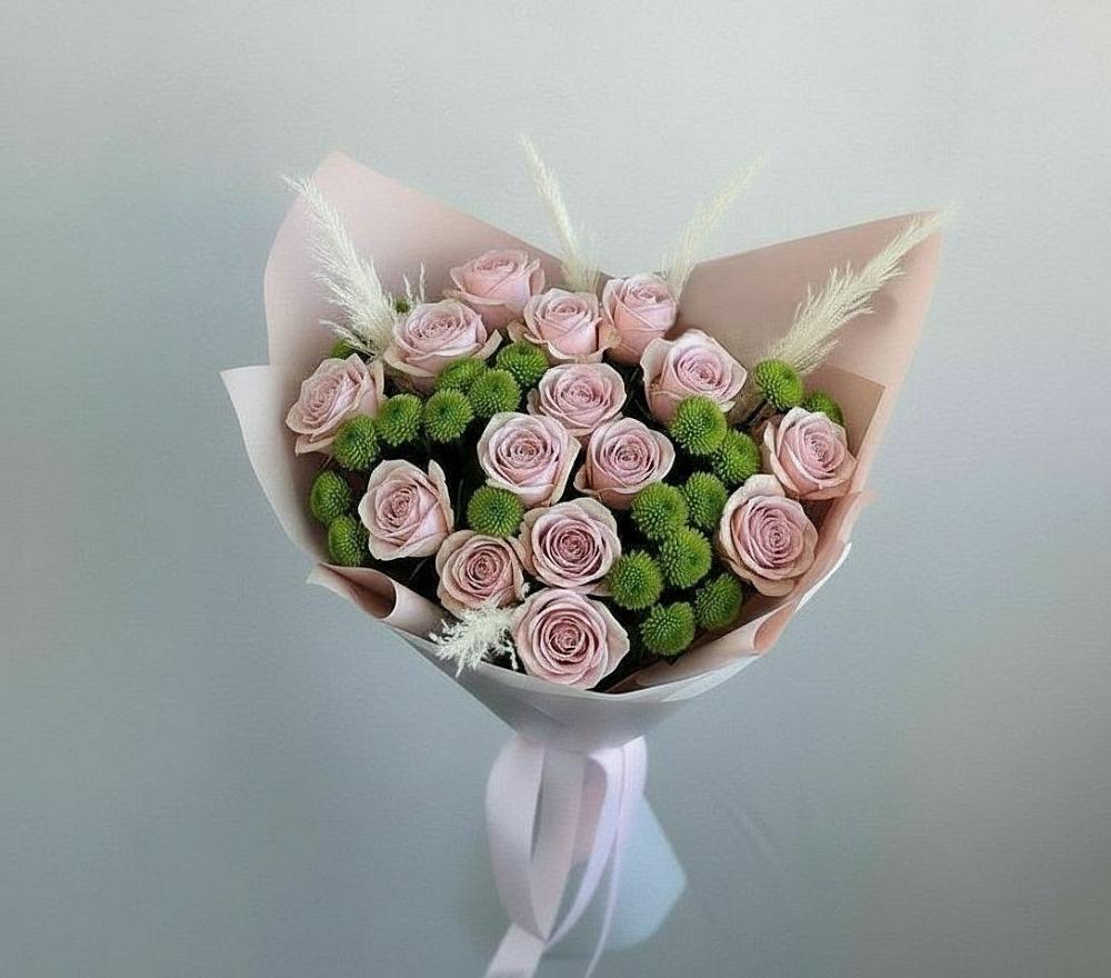 Букет цветов из: Розы и Хризантемы в Краснозоринском