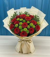 Букет цветов из:  Розы и Хризантемы в Краснозоринском
