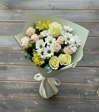 Букет цветов из:  Альстромерии, Розы и Хризантемы в Краснозоринском