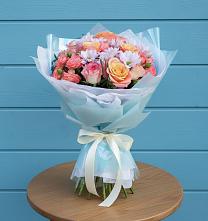 Букет цветов из:  Хризантемы и Розы в Краснозоринском